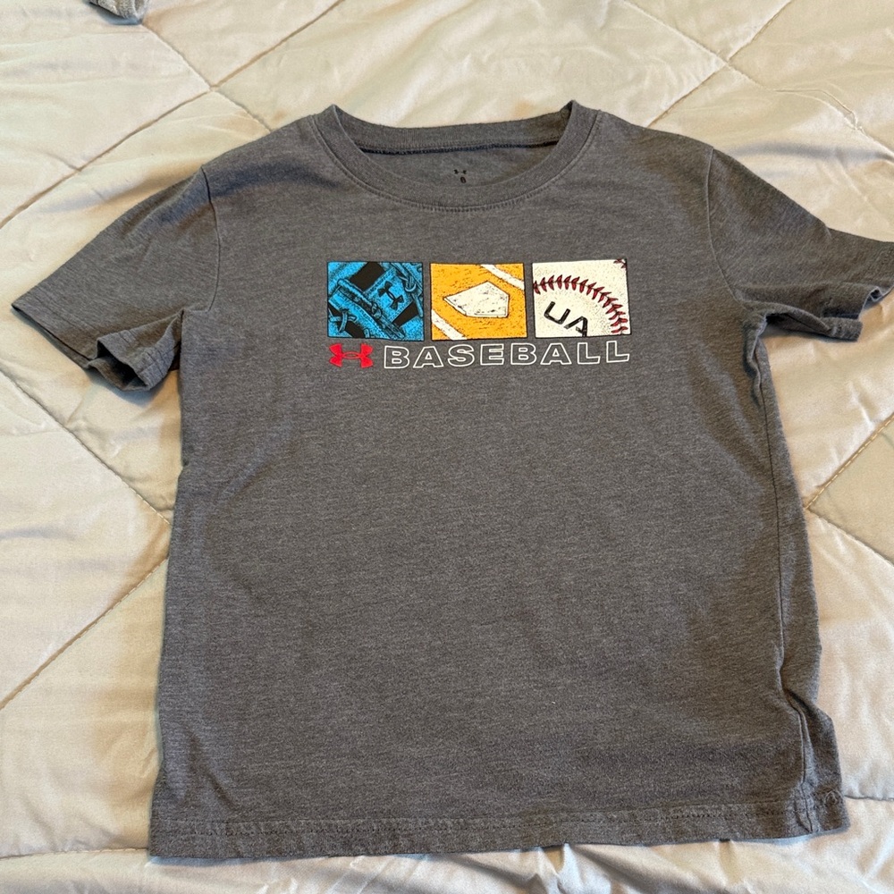 Under Armour Kids Gray Baseball Graphic Tee
